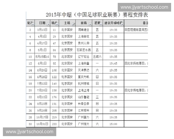 天海足球队完整赛程安排及关键比赛时间表分析